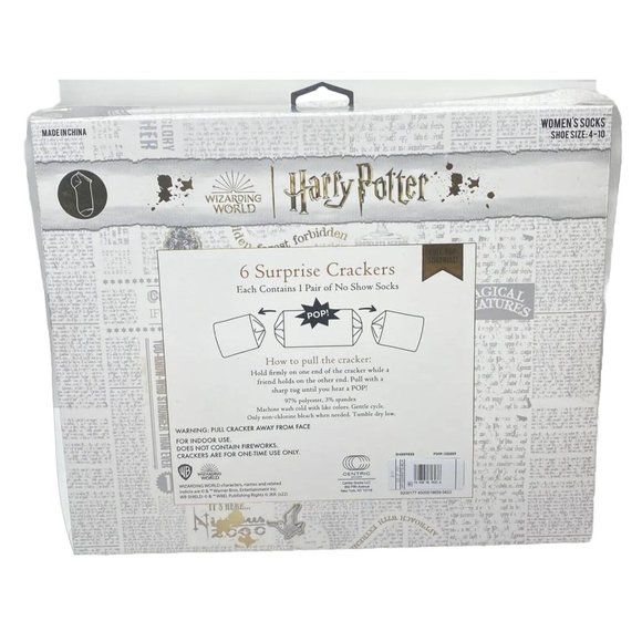 Harry Potter Crackers Women’s Socks Size 4-10 - 6 Pairs Of Socks New - Picture 4 of 12